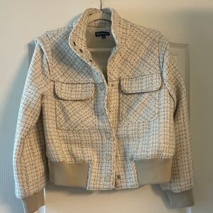 J. Crew Cream Tweed Bomber Jacket